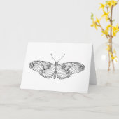 Inspirierte Schmetterlingskunst Karte (Gelbe Blume)