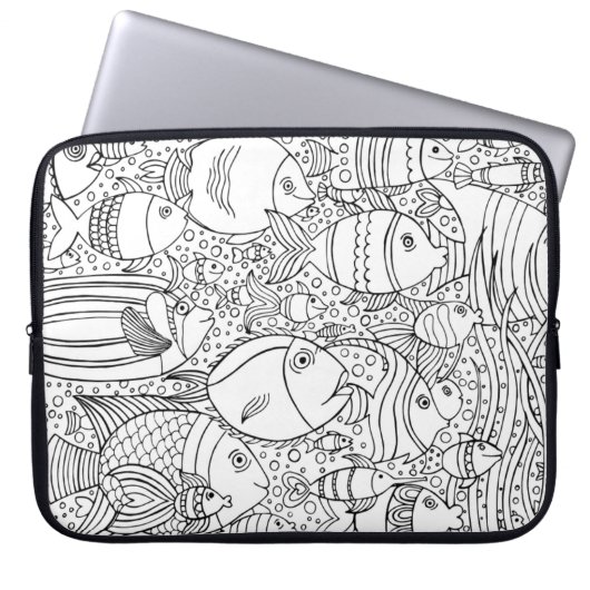Inspirierte Schule der Fische Laptopschutzhülle (Vorderseite)