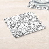 Inspirierte Schule der Fische Rechteckiger Pappuntersetzer (angewinkelt)