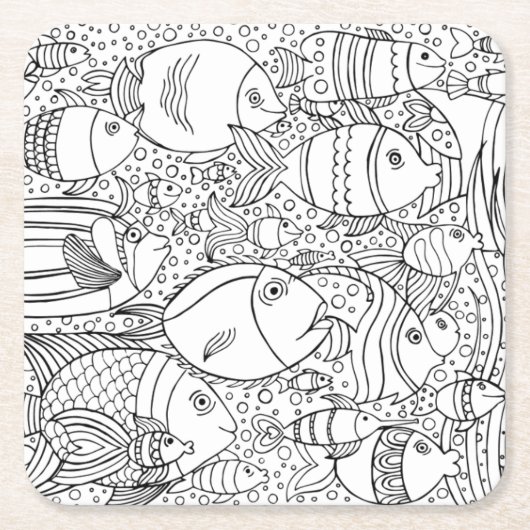 Inspirierte Schule der Fische Rechteckiger Pappuntersetzer (Vorderseite)