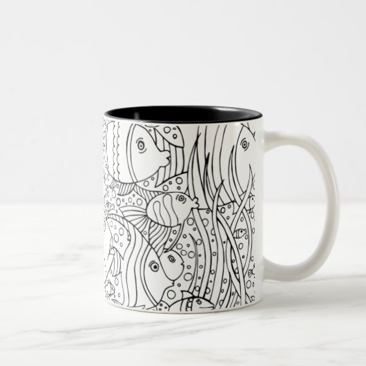 Inspirierte Schule der Fische Zweifarbige Tasse (Rechts)