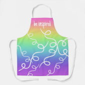 Inspirierte Schürze von Regenbogenfarben und Wirbe (Vorderseite)