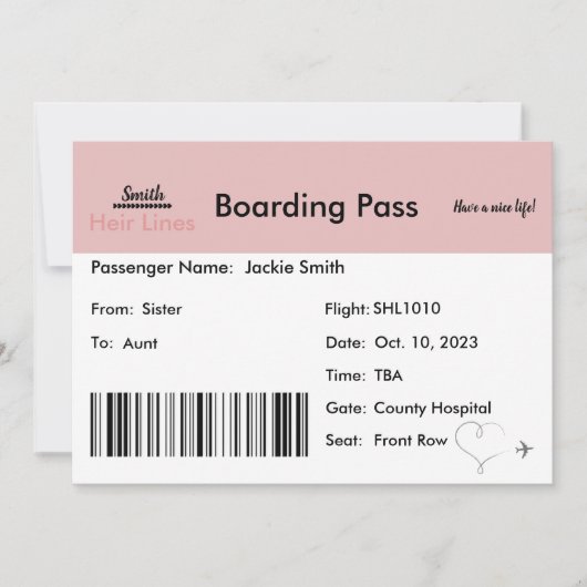 Inspirierte Schwangerschaftsankündigung für Eltern Einladung (Vorderseite)