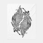 Inspirierte Skizze der Federn Fleecedecke (Vorderseite)