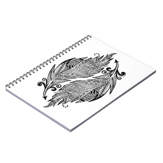 Inspirierte Skizze der Federn Notizblock (Linke Seite)