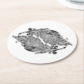 Inspirierte Skizze der Federn Runder Pappuntersetzer (Angewinkelt)