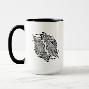 Inspirierte Skizze der Federn Tasse