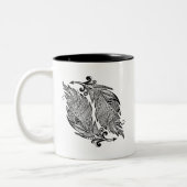 Inspirierte Skizze der Federn Zweifarbige Tasse (Links)