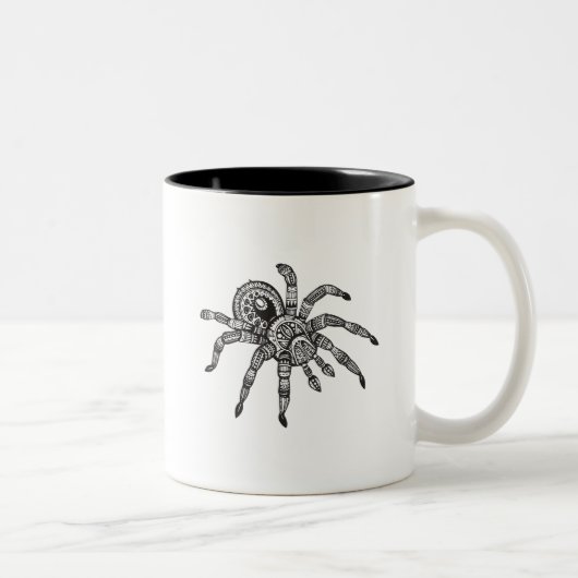 Inspirierte Spinne Zweifarbige Tasse (Rechts)