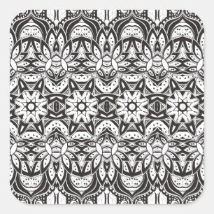 Inspirierte Stammes- Art-Illustration Quadratischer Aufkleber
