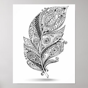 Inspirierte Stammes- Feder 2 Poster