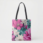 Inspirierte Tasche für Rosa und Grüne Blüte (Vorderseite)