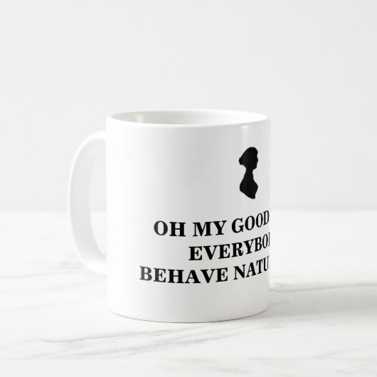 Inspirierte Tasse Stolzes und Vorurteils Janes (Vorderseite Links)