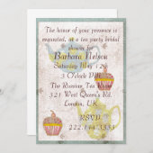 Inspirierte Tee-Party Einladung (Vorne/Hinten)