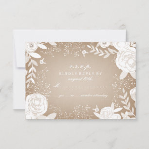 Inspirierte UAWG für die weiße Blumenkarte RSVP Karte