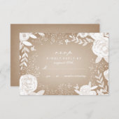 Inspirierte UAWG für die weiße Blumenkarte RSVP Karte (Vorne/Hinten)