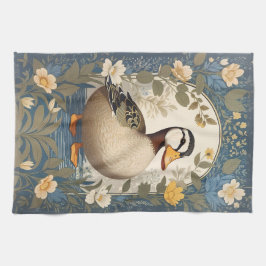 Inspirierte Vintage Blütennatur von niedlichen Ent Geschirrtuch