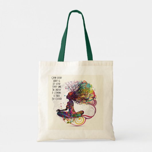 Inspirierte Woman Open Heart Tote Bag Tragetasche (Rückseite)