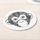 Inspirierter Affe-Entwurf Runder Pappuntersetzer (Angewinkelt)