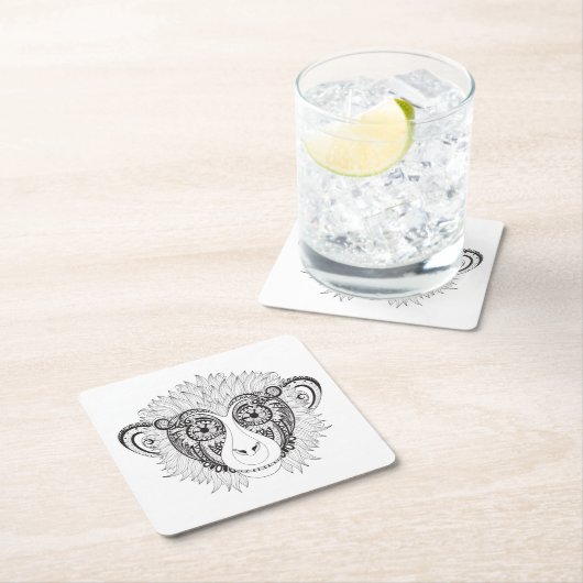 Inspirierter Affe Rechteckiger Pappuntersetzer (Vor Ort)