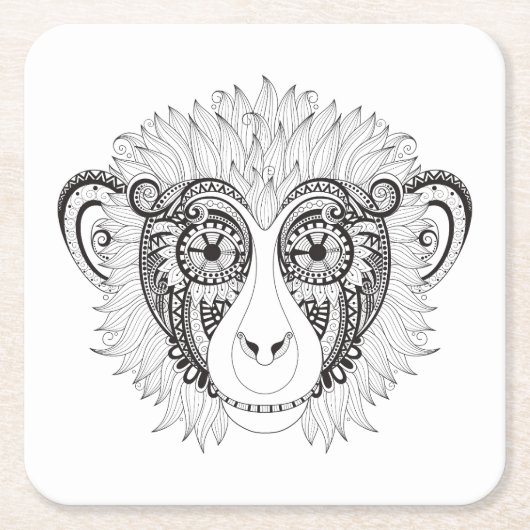 Inspirierter Affe Rechteckiger Pappuntersetzer (Vorderseite)