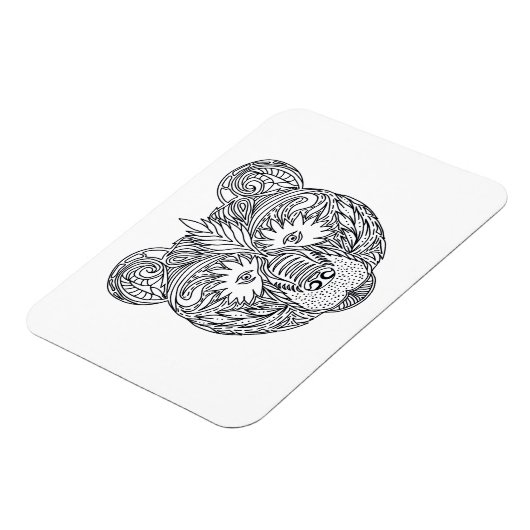 Inspirierter Bär Magnet (Linke Seite)