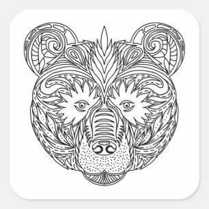 Inspirierter Bär Quadratischer Aufkleber