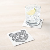 Inspirierter Bär Rechteckiger Pappuntersetzer (Vor Ort)