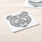 Inspirierter Bär Rechteckiger Pappuntersetzer (angewinkelt)