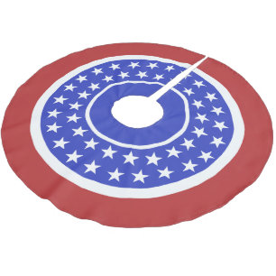 Inspirierter Baumrock US Flagge Polyester Weihnachtsbaumdecke