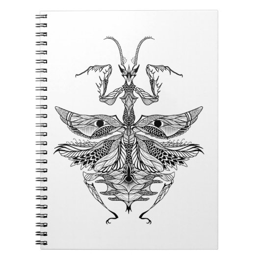 Inspirierter betender Mantis Notizblock (Vorderseite)