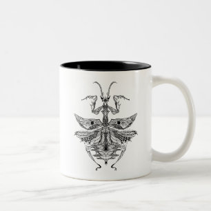 Inspirierter betender Mantis Zweifarbige Tasse
