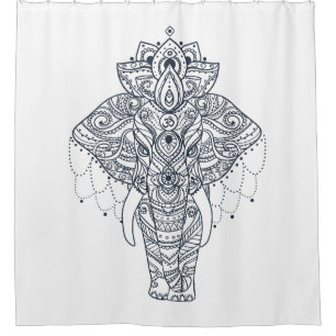 Inspirierter Elefant Duschvorhang