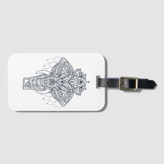 Inspirierter Elefant Gepäckanhänger (Vorderseite (Horizontal))