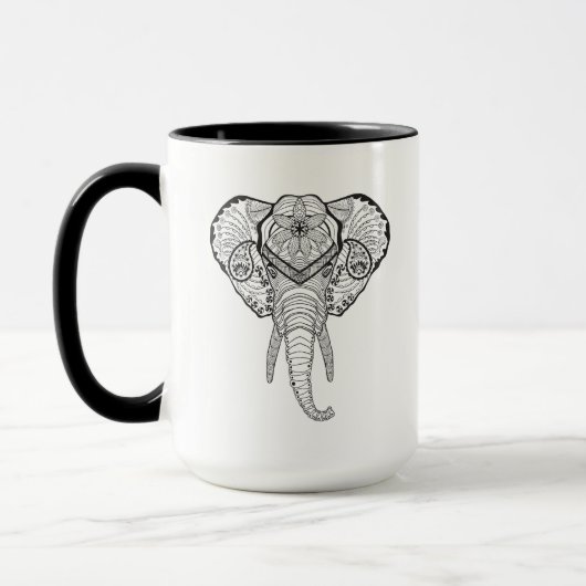 Inspirierter Elefant-Kopf Tasse (Links)