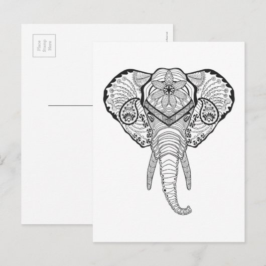 Inspirierter Elphant Head Postkarte (Vorne/Hinten)