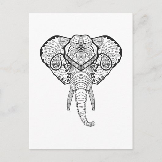 Inspirierter Elphant Head Postkarte (Vorderseite)