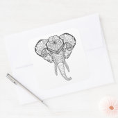 Inspirierter Elphant Head Quadratischer Aufkleber (Umschlag)