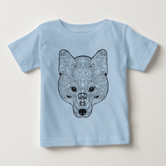 Inspirierter Fox-Kopf Baby T-shirt (Vorderseite)