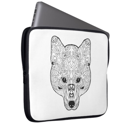 Inspirierter Fox-Kopf Laptopschutzhülle (Vorne Rechts)