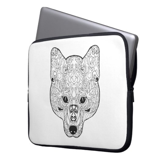 Inspirierter Fox-Kopf Laptopschutzhülle (Vorderseite Links)