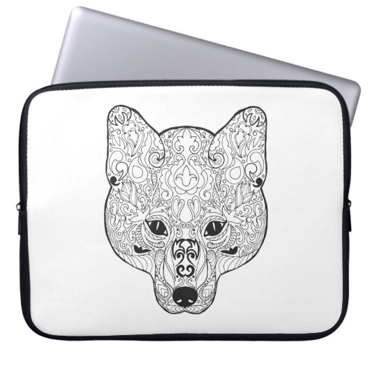 Inspirierter Fox-Kopf Laptopschutzhülle (Vorderseite)