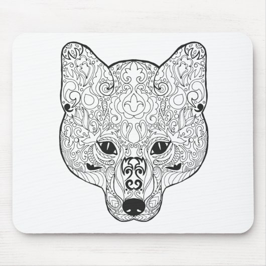 Inspirierter Fox-Kopf Mousepad (Vorne)