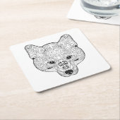 Inspirierter Fox-Kopf Rechteckiger Pappuntersetzer (angewinkelt)