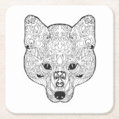 Inspirierter Fox-Kopf Rechteckiger Pappuntersetzer (Vorderseite)