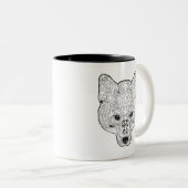 Inspirierter Fox-Kopf Zweifarbige Tasse (VorderseiteRechts)