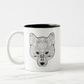 Inspirierter Fox-Kopf Zweifarbige Tasse (Links)