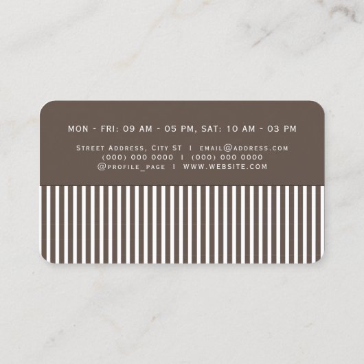 Inspirierter Haarkämmer als Visitenkarte (Rückseite)