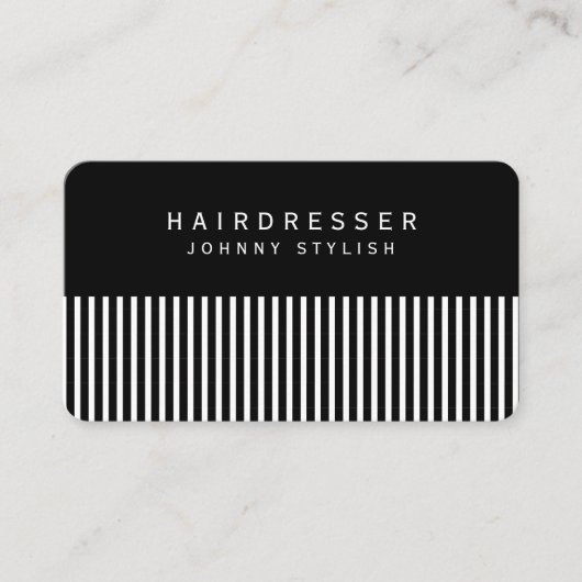 Inspirierter Haarkämmer schwarz aussehen Visitenkarte (Vorderseite)