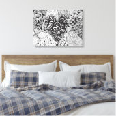Inspirierter Herzdoodle 6 Leinwanddruck (Insitu (Schlafzimmer))
